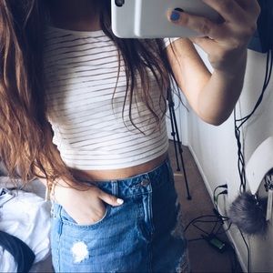 Cropped White Top! So Cute